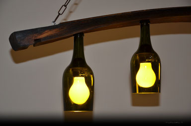 Barrel stave, hanging lamp "prosecco", Led