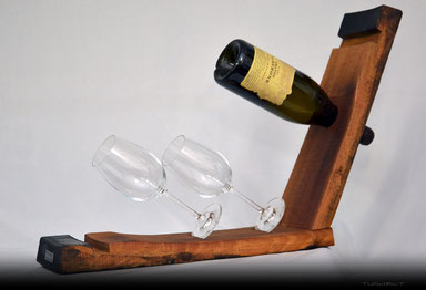 Bottleholder barrel stave "wine-glass"