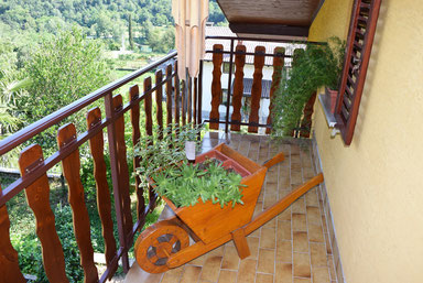 Herbal House Plave, Slovenia - A balcony full of herbs