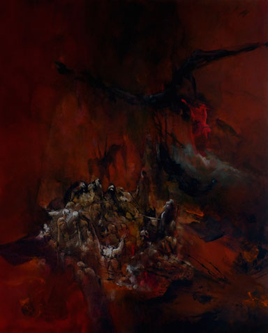 l'enfer V Acrylique sur toile dim 100cmx81cm