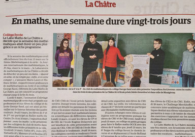 Article de l'Echo du Berry