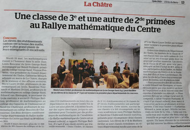 Article de l'Echo du Berry