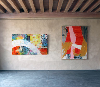 Présentation des oeuvres de Riffis et Valera dans les superbes salles d'expositions du Château Livran dans le médoc