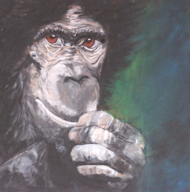Da muss ich mal nachdenken 50  x  50 Acryl, Kohle (verkauft)