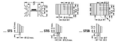 Fischer Elektronik SK 129 基板取付用押出成形ヒートシンク トランジスタネジ止めタイプ