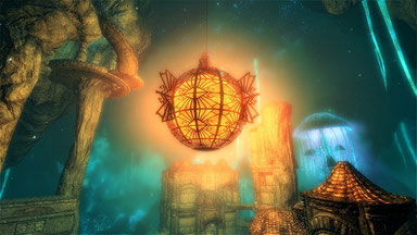 The Eternal Sun of the Silent City in Blackreach; back: the Mother of the Shimmering Mushrooms  | Screenshot taken by lupusmagnus