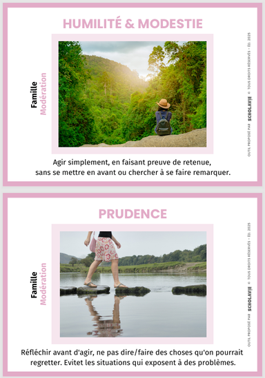 CPS. Compétences psychosociales. Jeu de cartes gratuits. Forces de caractère. Connaissance de soi. Conscience de soi. 