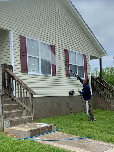 Soft washing, house washing or pressure washing in Lawrenceburg, Kentucky. 