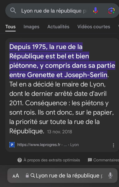 Rue de la république Lyon article de Sophie Majoul