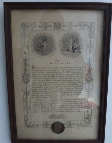 médaille gravure abolition des duels
