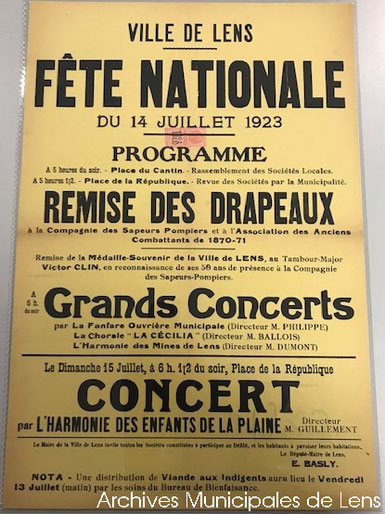 Lens fanfare ouvrière municipale affiche programme concert