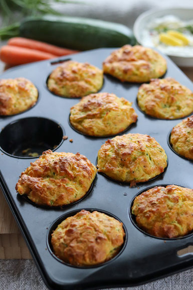 herzhafte Gemüse-Käsemuffins