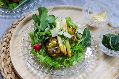 Smashed Potatoe Salat mit Spargel