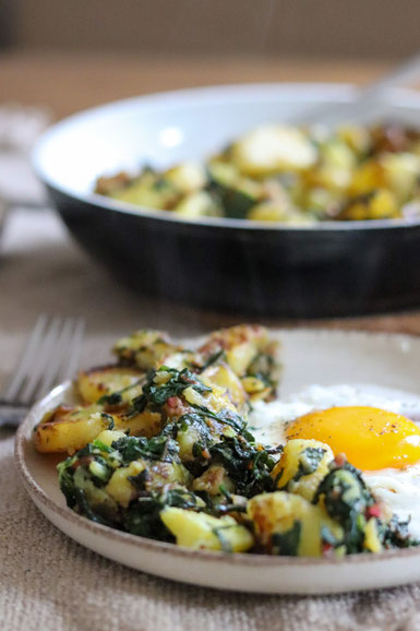 Kartoffelnpfanne mit Mangold