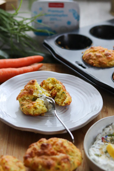 fluffige Zucchini-Käsemuffins