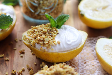 Zitronencreme in Zitronenschale