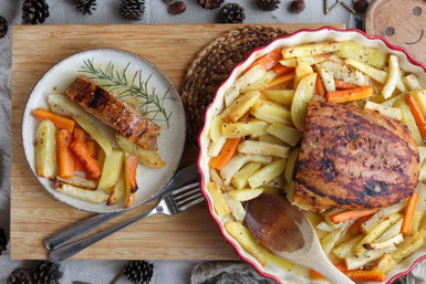 veganer Nussbraten mit Wintergemüse