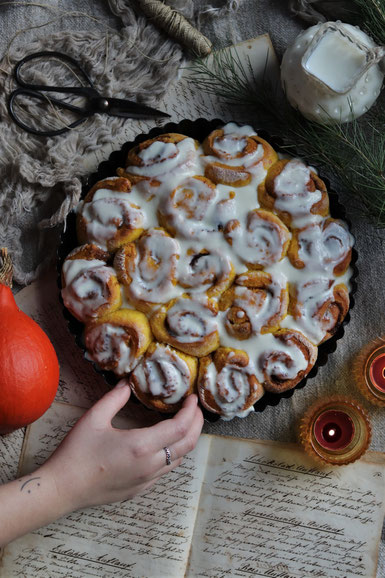 Kuchenform mit Kürbisschnecken