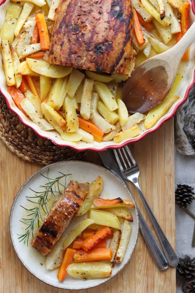Nussbraten mit Gemüse