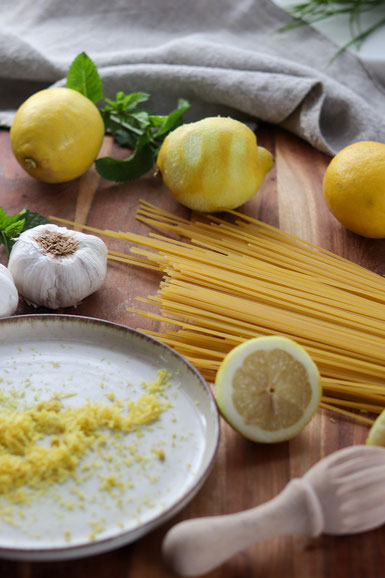 Zutaten für die Zitronenpasta