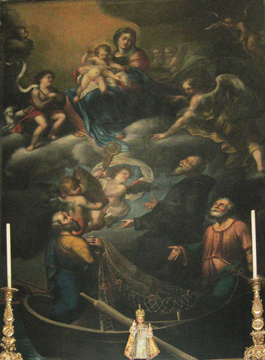 Giuseppe Badarocco peintre d'origine génoise (1648-1726) - présence de Saint Augustin à qui l'autel était précédemment dédié.