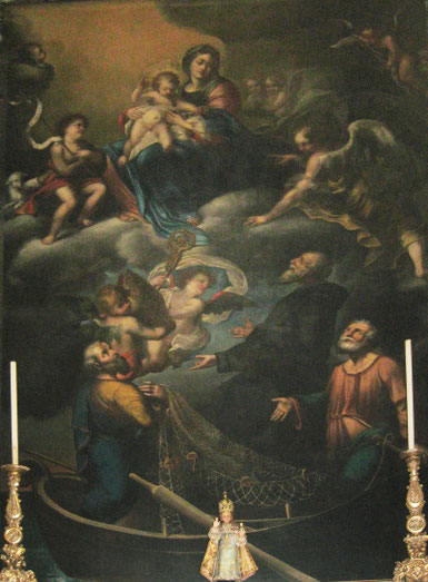 Giuseppe Badarocco peintre d'origine génoise (1648-1726) - présence de Saint Augustin à qui l'autel était précédemment dédié.
