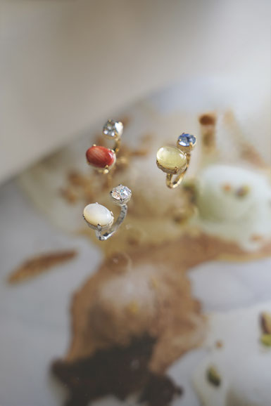AMITIE CREDIR FIFS RING /BRASS ×天然石