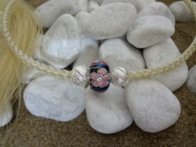 Collier aus Pferdehaar mit Perlen nach Wahl