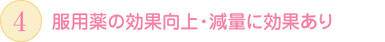 服用薬の効果向上・減量に効果あり