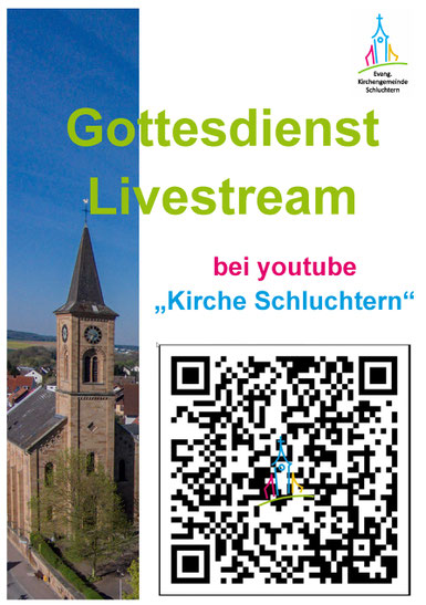 Flyer mit QR Code zu Livestream auf YouTube