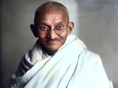 Mahatma Gandhi in 1931. Image rendition by Anthony Zois.