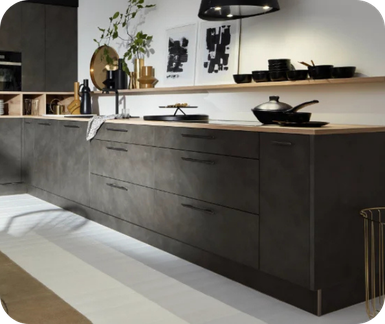 Industriële keuken front