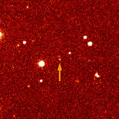 Entdeckungsbild von Sedna am 14. November 2003. Die Bilder liegen ungefähr eine halbe Stunde auseinander.