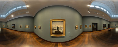 Panoramaaufnahme vom Caspar David Friedrich-Saal der Hamburger Kunsthalle. Foto: Hamburger Kunsthalle/Marco Vedana