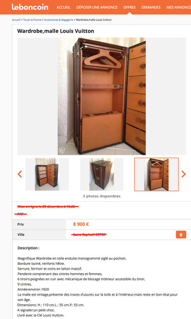 Malle Ancienne En Bois Le Bon Coin Wardrobe Louis Vuitton Partiellement Detruite Atelier Malle2luxe