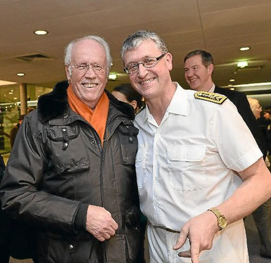 Freudiges Wiedersehen: der Schwenninger Christoph Müller (rechts) und Bernd Reinhardt, die einige Jahre zusammen in der Stadtmusik Schwenningen spielten.
