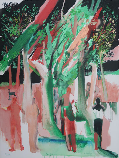 Michael Hedwig, In my garden, 2024, acrylic on canvas, 80x60cm