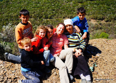 albanische Familie in den Bergen