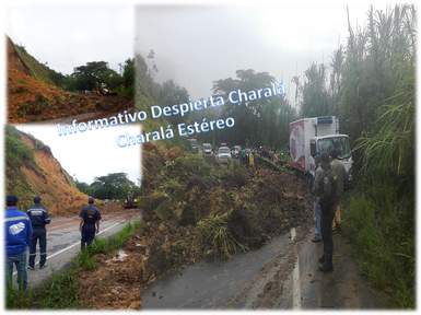 Foto bomberos Charalá - Destape de vía San Gil-Charalá