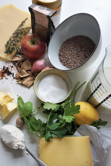 Lasagne mit Linsen und Apfel - verführerisch und knusprig