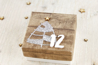 Adventskalender, Box, Geschenk, Tannenbaum, Holz