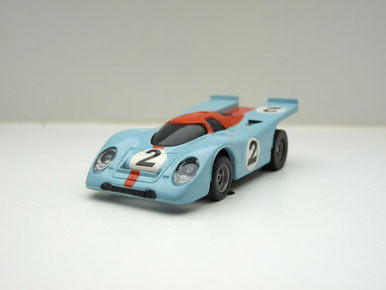 Faller AMS AURORA AFX Porsche 917 hellblau/orange "Gulf" #2 - schwarze Scheibe