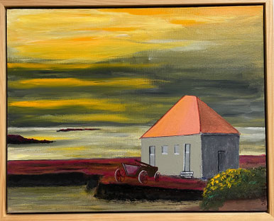 "Ile en Bretagne" 55cm x 44cm Acrylic on canvas, pinewood frame $300 (excluding freight)