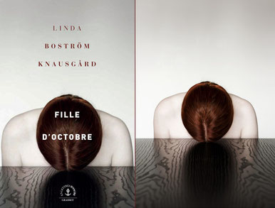 Manuela Deigert über mich Linda Boström Buchcover FILLE D´OCTOBRE Knausgárd mit einem Selbstportrait, auf dem mein Kopf auf einer dunklen Tischplatte liegt