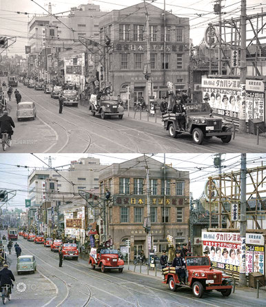 1958（昭和33）年3月14日、金沢市香林坊交差点