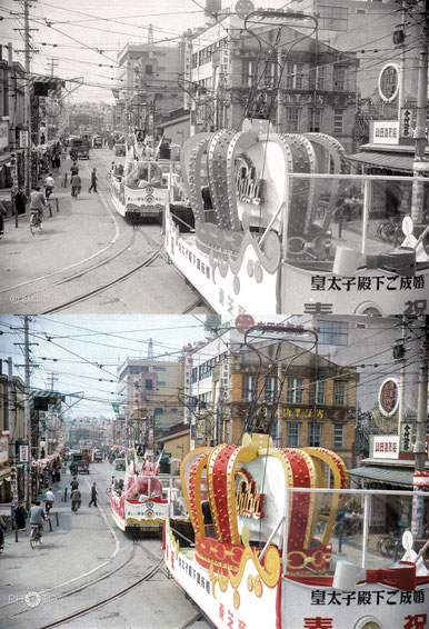 1959（昭和34）年4月11日、金沢市香林坊交差点