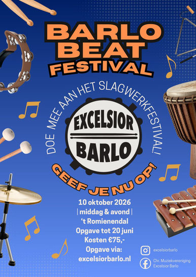 Slagwerkfestival oktober 2026, meld je aan!
