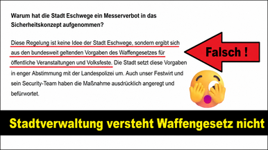 Vespermesser beim Frühschoppen in Eschwege verboten (Video vom 19.06.)