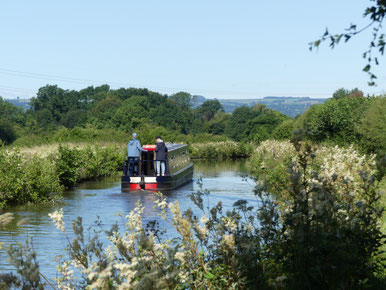Narrowboat auf dem Llangollen-Kanal