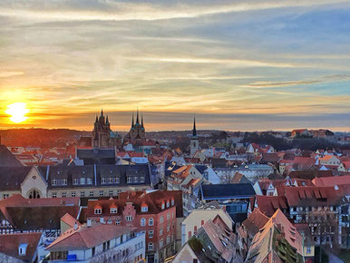 Erfurt - Ausblick vom egapark (links am Horizont) bis Petersberg (rechts am Horizont), Bild: BUGA Erfurt 2021 gGmbH